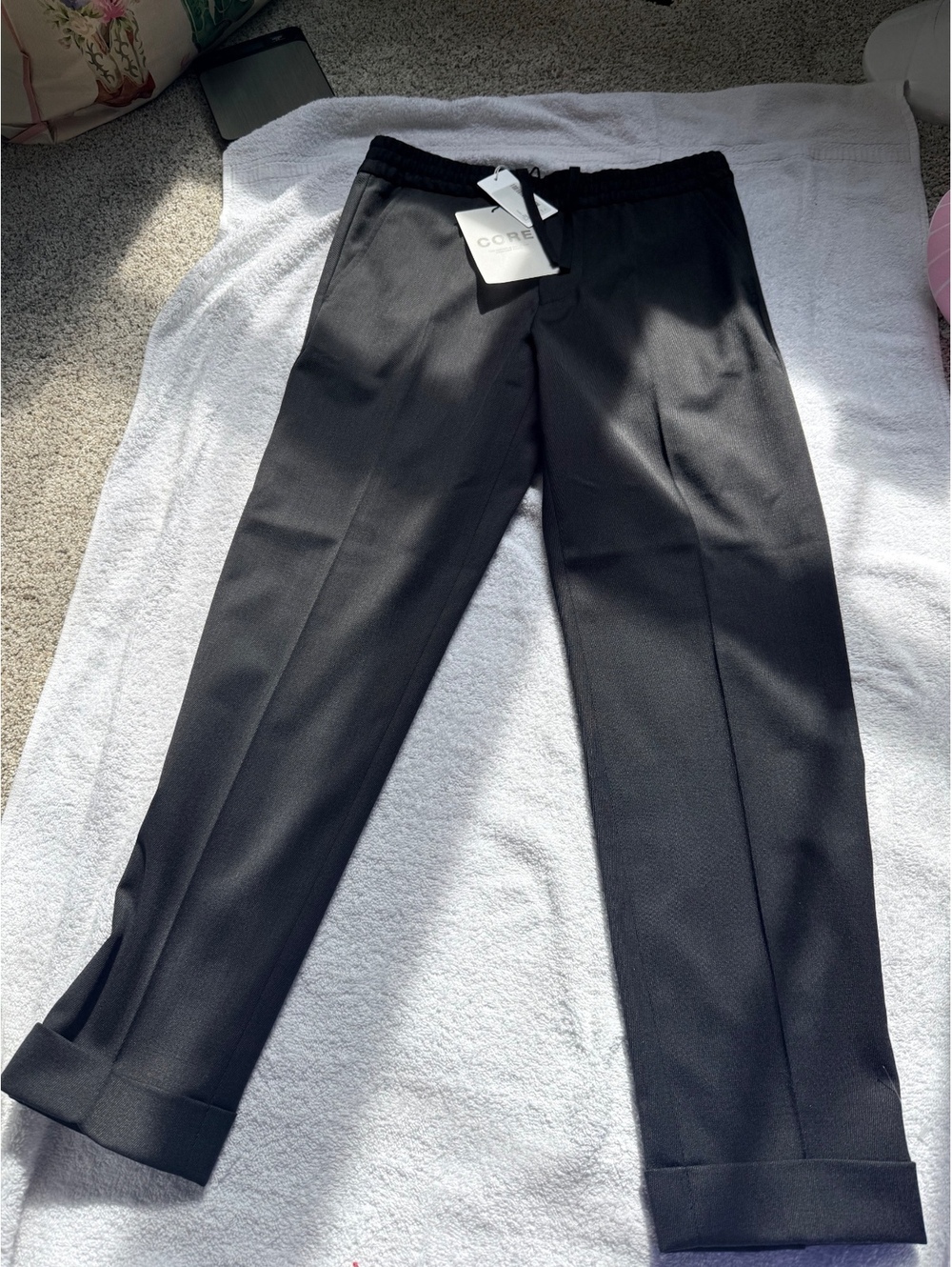 Flippa K Black Dress Pants with Elastic Waist and Drawstring